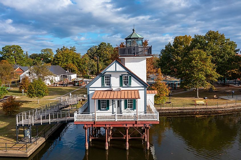 The Roanoke River Lighthouse in Edenton, North Carolina.