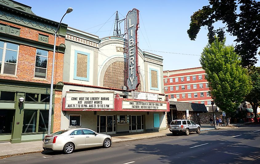 The historic Liberty Theater in downtown Lewiston, Idaho.