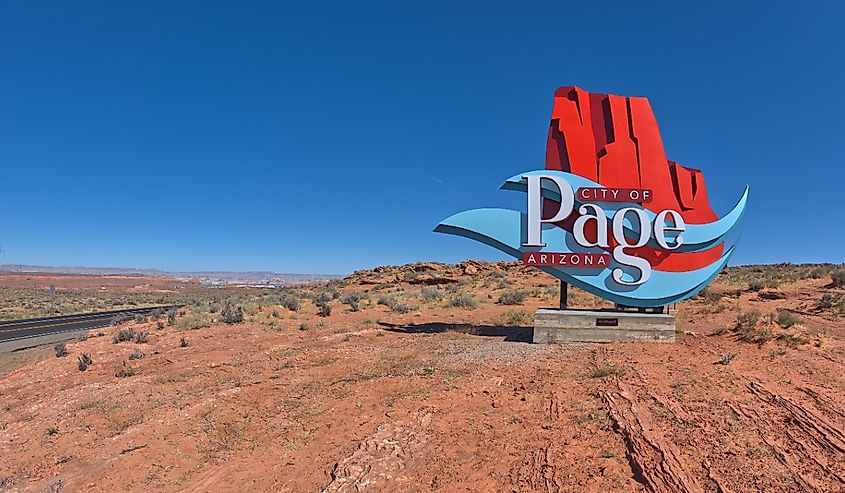 City of Page, Arizona Welcome sign.