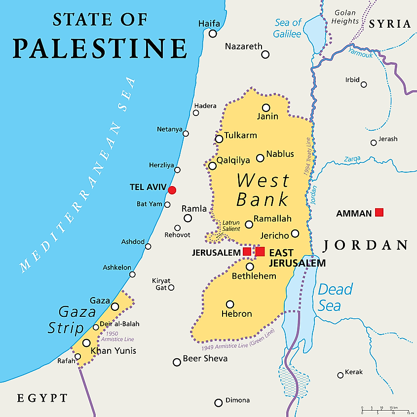 Bethlehem On World Map Palestine Maps Facts World Atlas