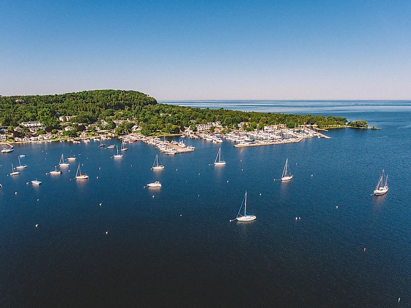 Aerial view of Fish Creek, Wisconsin