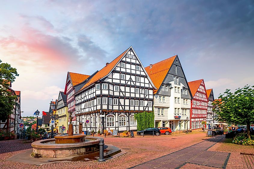 Old city of Bad Wildungen, Hessen, Germany.