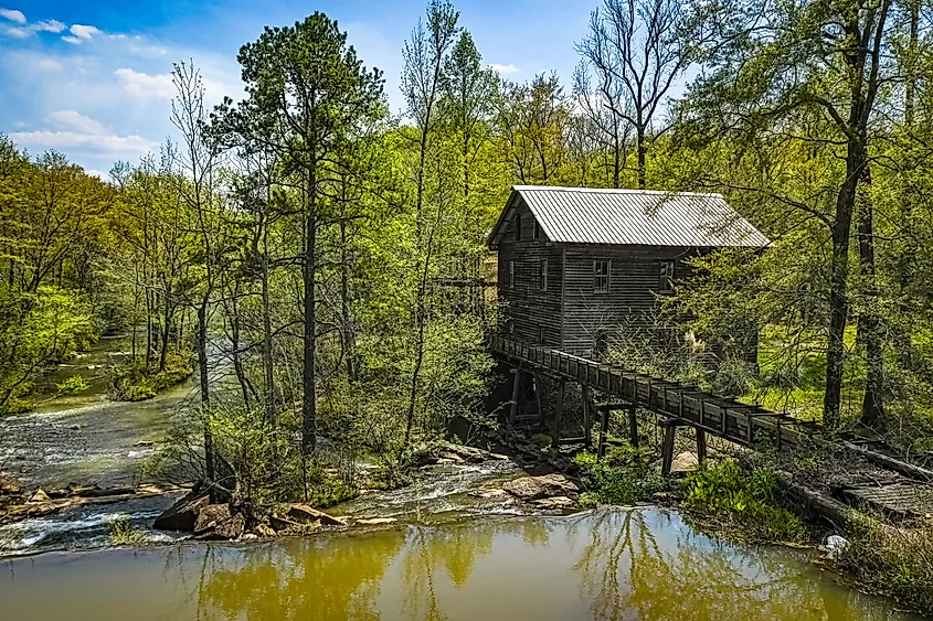 A historic mill in the wilderness near Opelika, Alabama