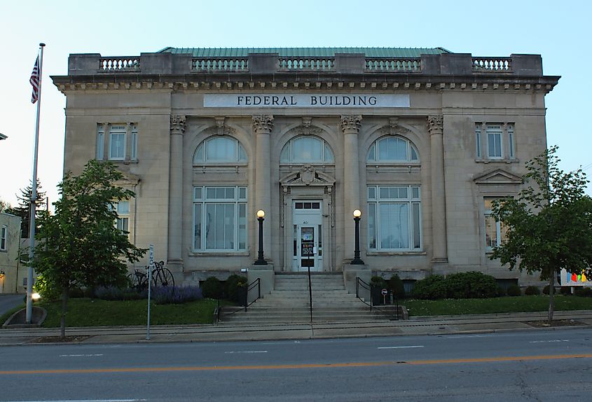 Old federal building, Community Arts Center in Danville, Kentucky. Editorial credit: View_Point / Shutterstock.com