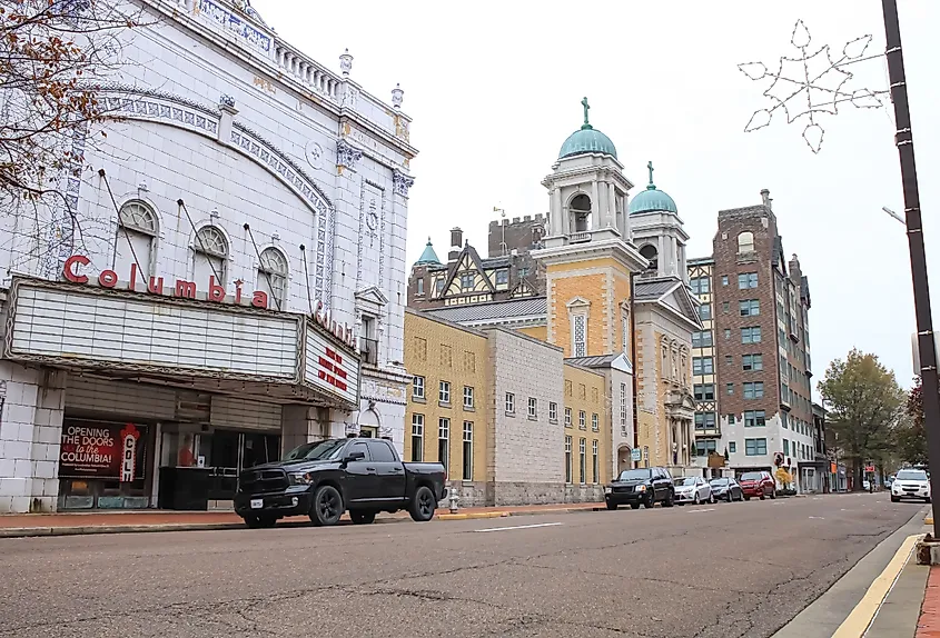 Downtown streets in Paducah, Kentucky.