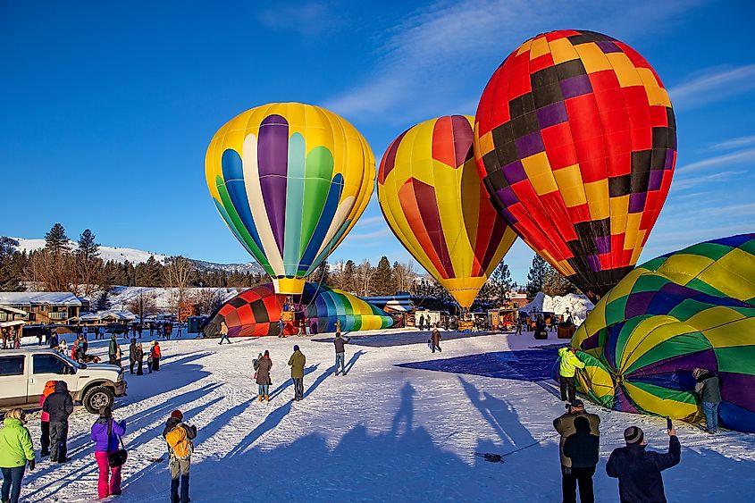 Hot air balloon festival in Winthrop, Eastern Washington