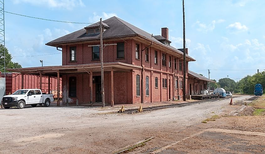 Old Train Station in Grenada, Mississippi, USA