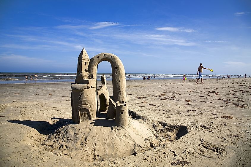 A beach in Mustang Island, Texas.