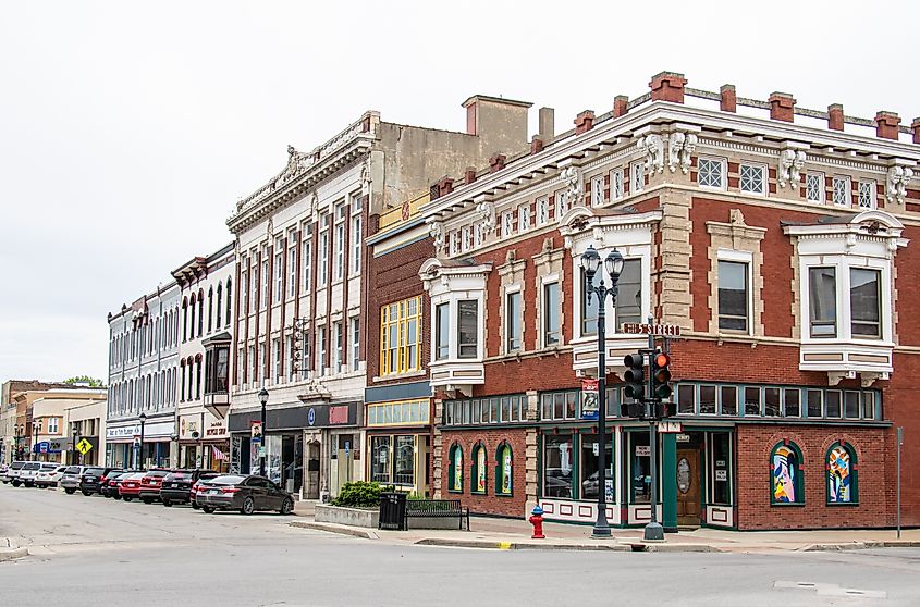 Historic shopping district in Leavenworth, Kansas.