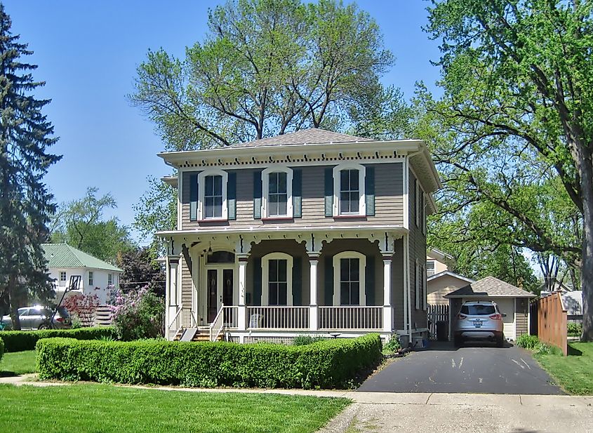 A house in the Ottawa East Side Historic District, Ottawa, Illinois.