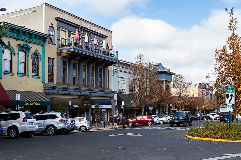 Shops and stores in Ashland, Oregon.