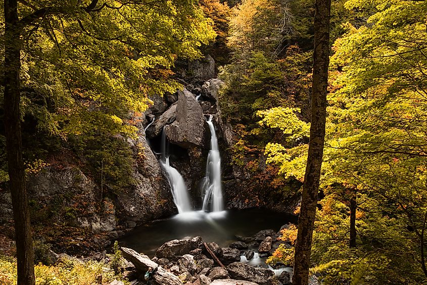 Bash Bish Falls on a warm fall day.