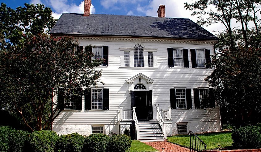 18th century Georgian-style home in Princess Anne, Maryland
