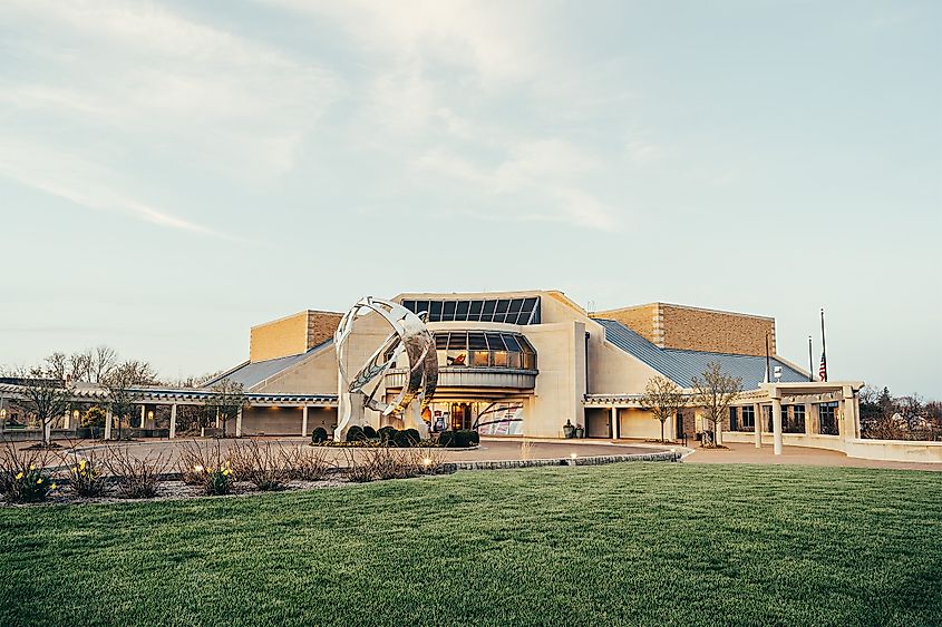 The Center Building at Minnetrista, with Catalyst outdoor sculpture.