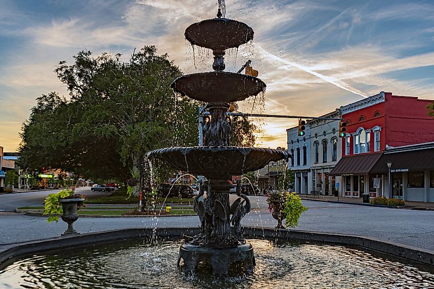 MacMonnie's Fountain in downtown Eufaula, Alabama