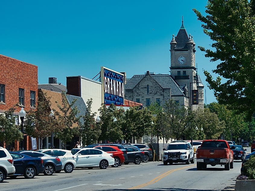 Downtown Lawrence, Kansas.