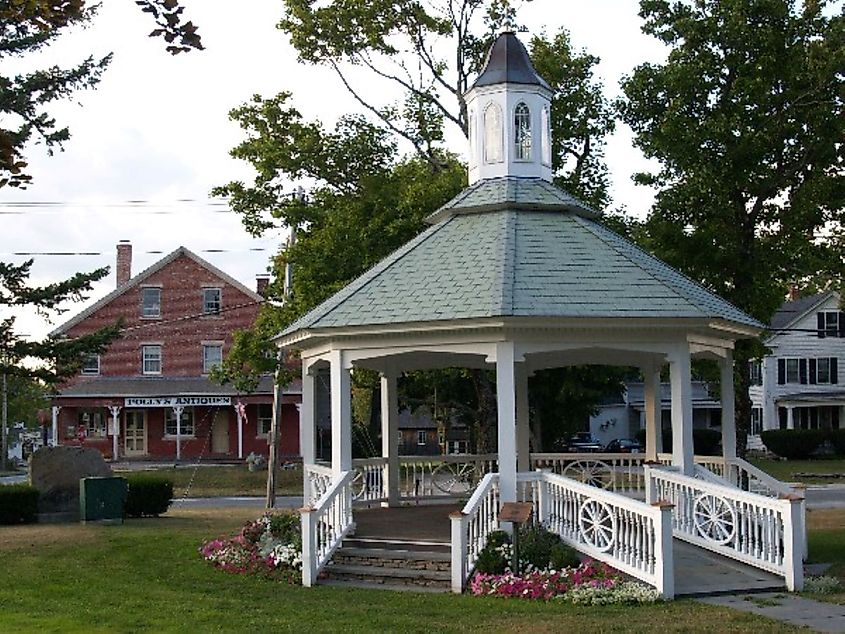 Partial view of the Sutton Center Historic District in Sutton, Massachusetts