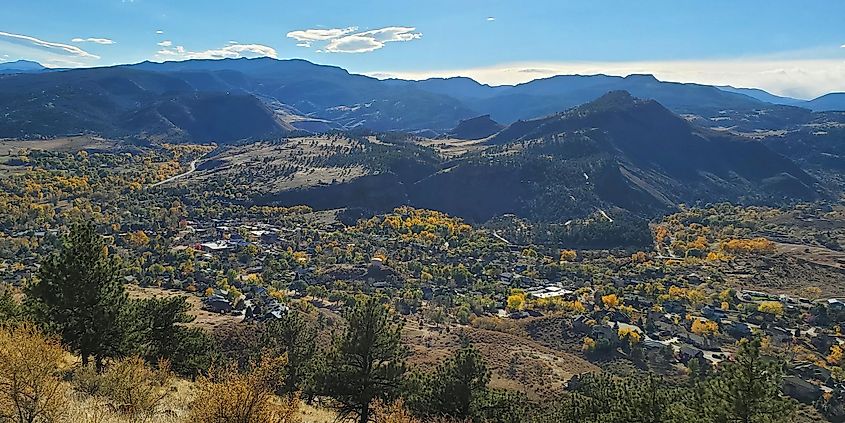 Town of Lyons, Colorado in autumn