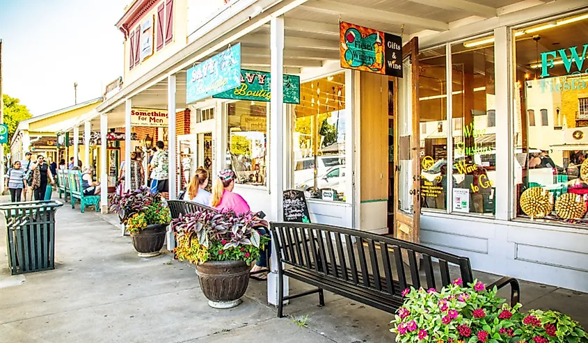 The Main Street in Fredericksburg, Texas, is also known as "The Magic Mile"