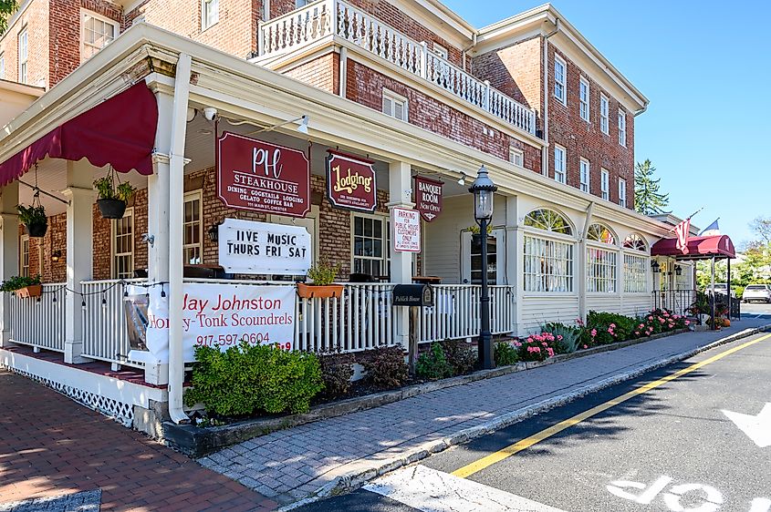 Exterior of The Publick House hotel and restaurant in Chester, New Jersey.