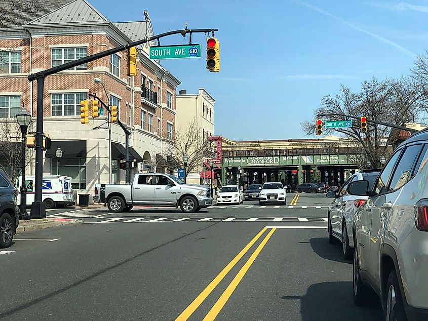 Downtown Cranford from Walnut Street.