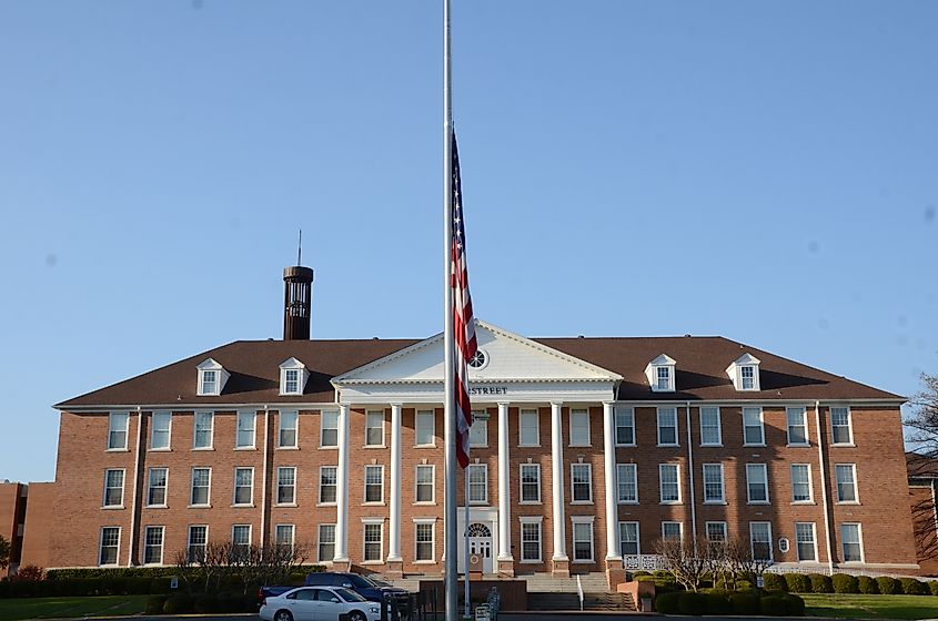 Overstreet Hall on the campus of Southern Arkansas University in Magnolia, Arkansas.