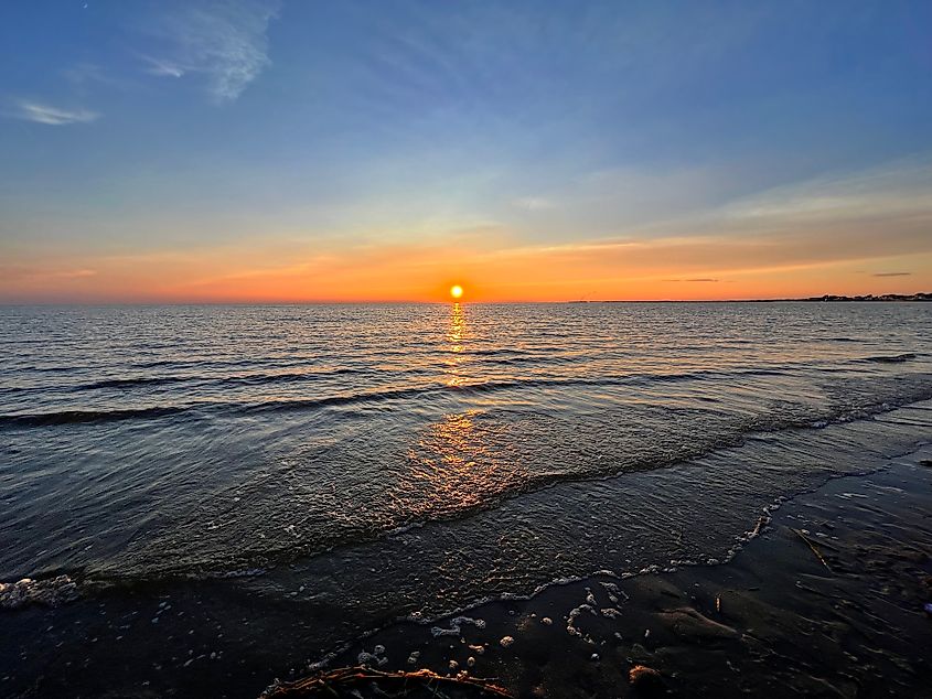 Sunset at Fortescue Beach in New Jersey