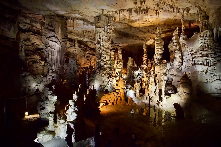 Interior view of Cathedral Caverns in Alabama.