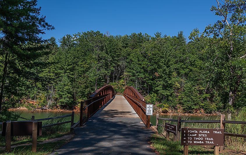 Long Arm Bridge Lake James State Park, North Carolina.