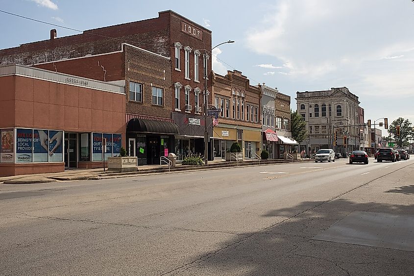 Historic downtown street in Salem, Illinois.