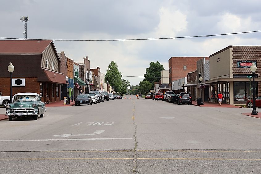 Market Street in Metropolis, Illinois.