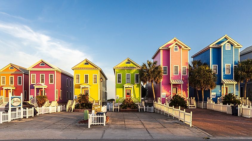 Colorful beachfront homes on a beautiful afternoon in St George Island, Florida. Image Credit H.J. Herrera via shutterstock.