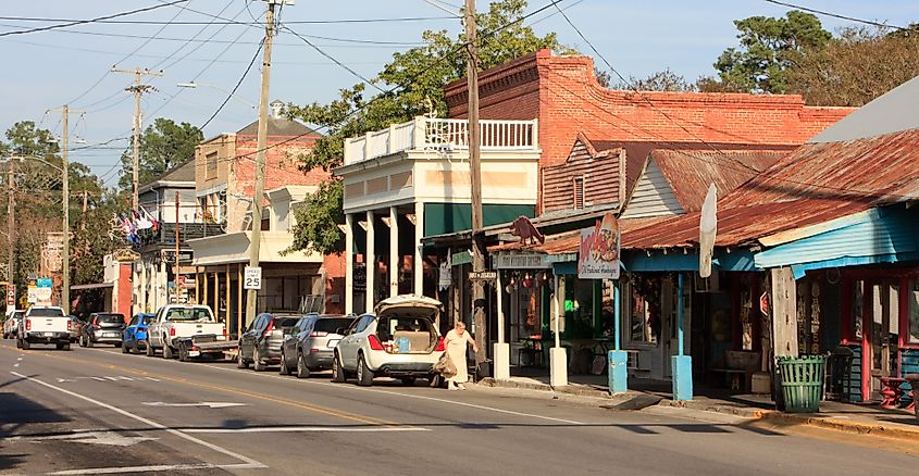East Bridge Street in downtown Breaux Bridge, Louisiana.