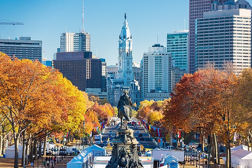 Cityscape in Philadelphia, Pennsylvania.