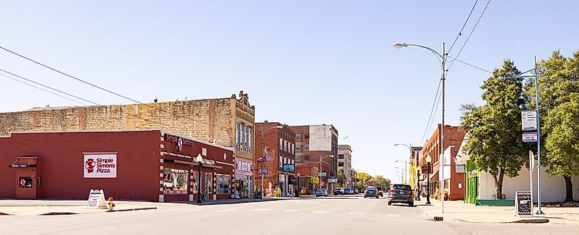 The old business district on Main Street in Pawhuska, Oklahoma.