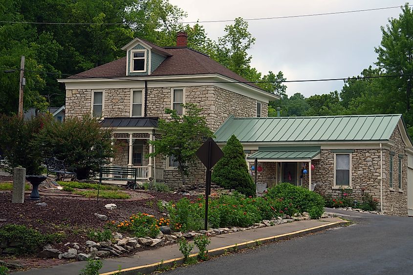 A rustic home in the town of Elsah, Illinois.