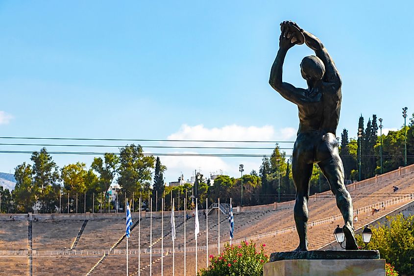 A statue in the Panathenaic Stadium