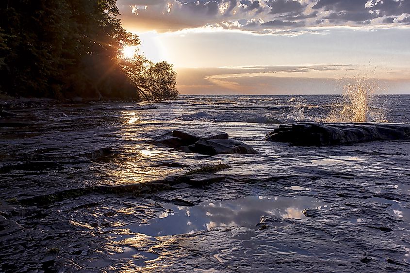 Ontario Lake Sunset in Oswego, New York