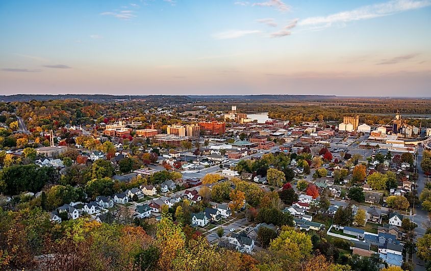 Aerial view of Red Wing, Minnesota.