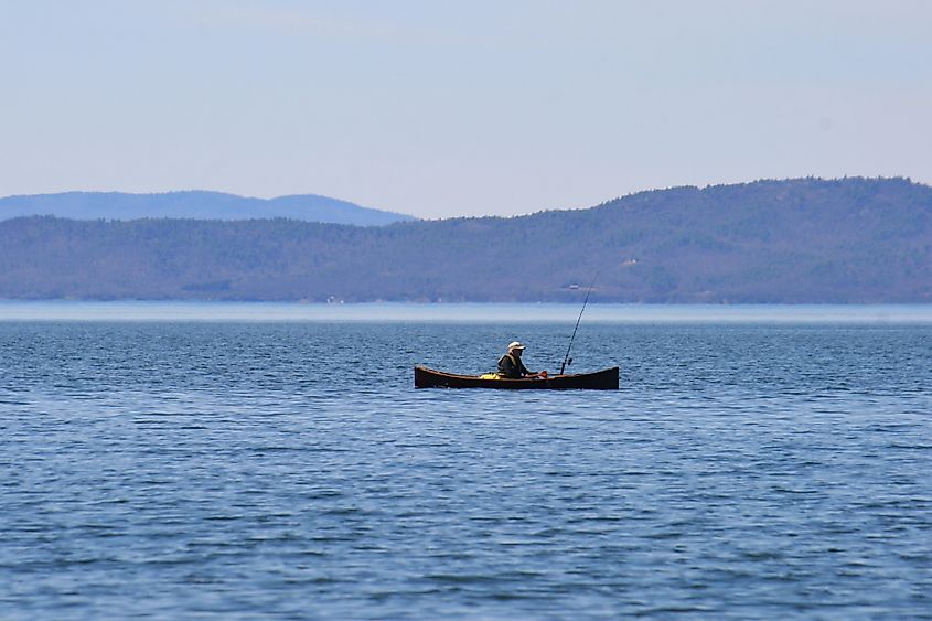 Fishing on Lake Champlain.