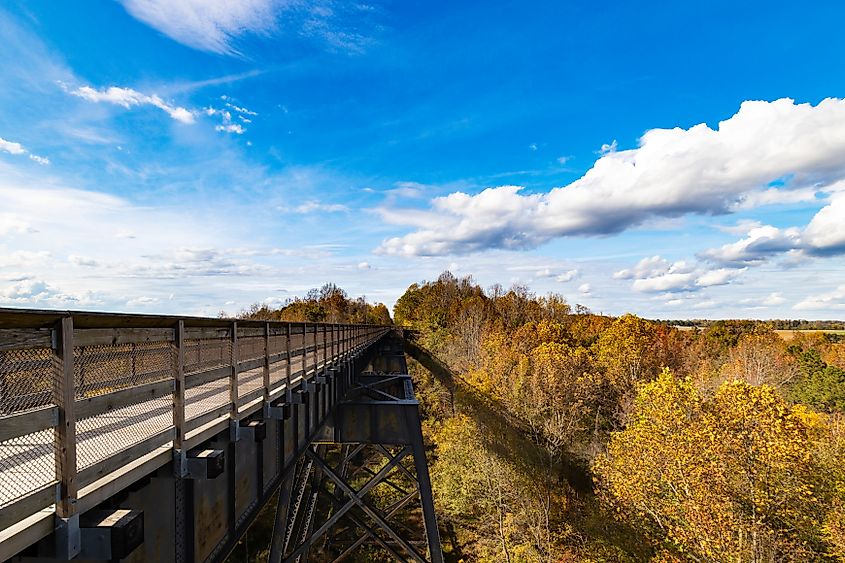 High Bridge Over the Appomattox River near Farmville, Virginia.