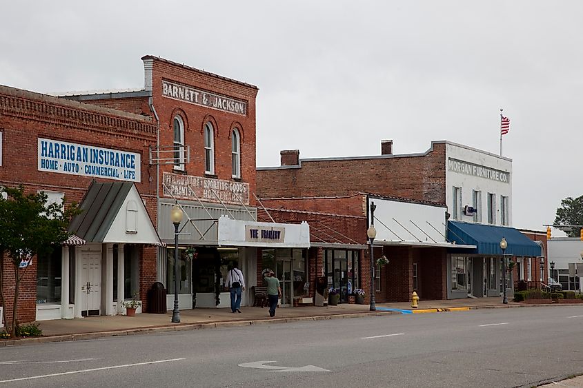 Historic buildings in downtown Monroeville, Alabama