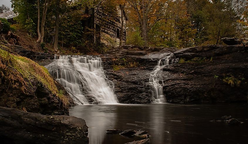 Honesdale falls in autumn, Pennsylvania