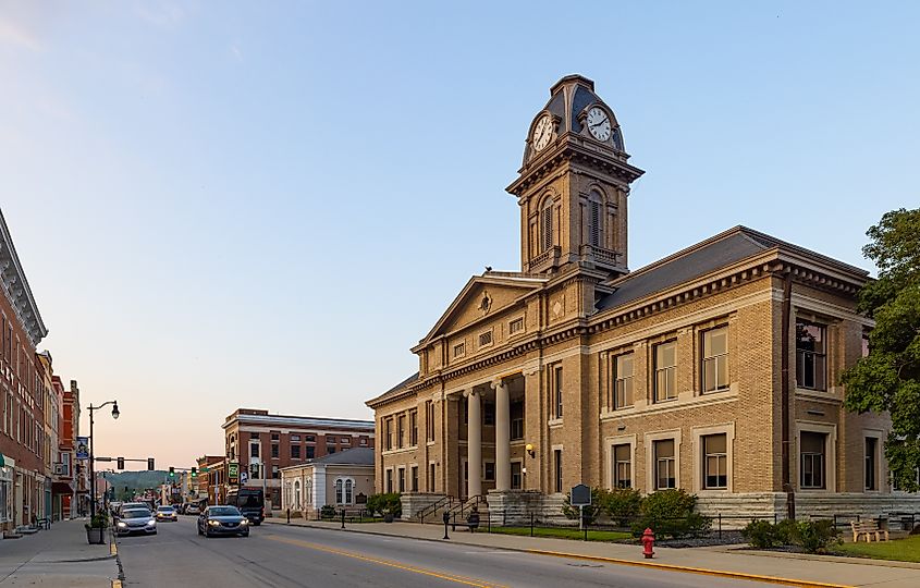 The Franklin County Courthouse in Brookville, Indiana.