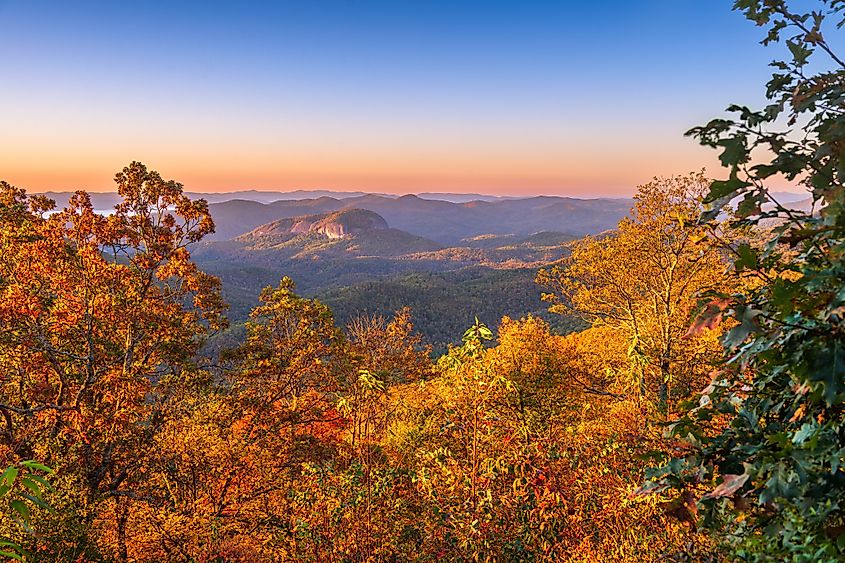 Pisgah National Forest at Looking Glass Rock.