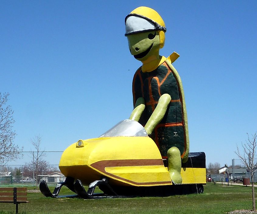 "Tommy Turtle", symbol of Bottineau, North Dakota.