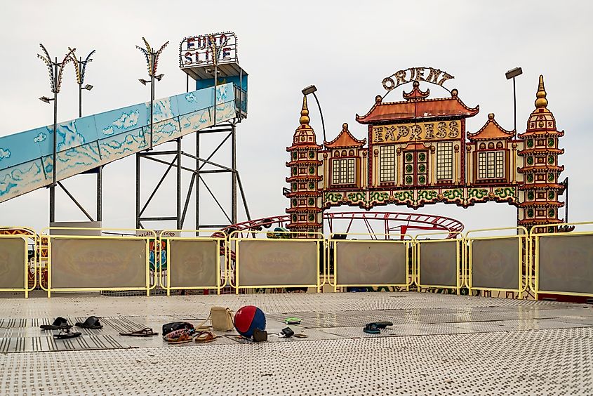 A theme park in Old Orchard Beach, Maine. Editorial credit: Enrico Della Pietra / Shutterstock.com.