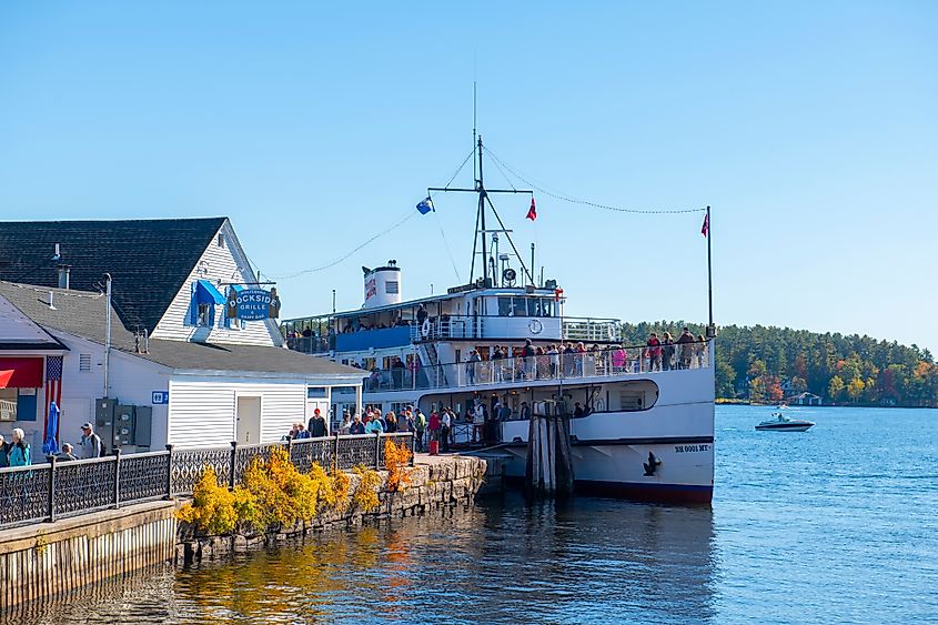 Mount Washington cruise ship docked at Wolfeboro on Lake Winnipesaukee.