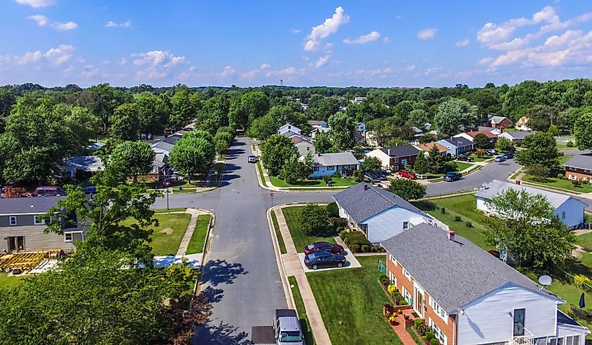 Overlooking a street in Parkville, Maryland.