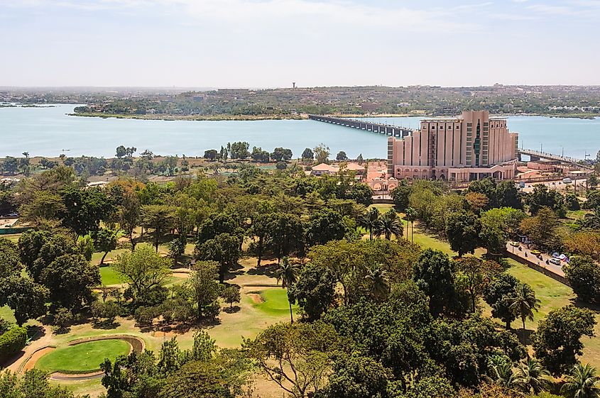 View of Bamako and the Niger River in Mali.